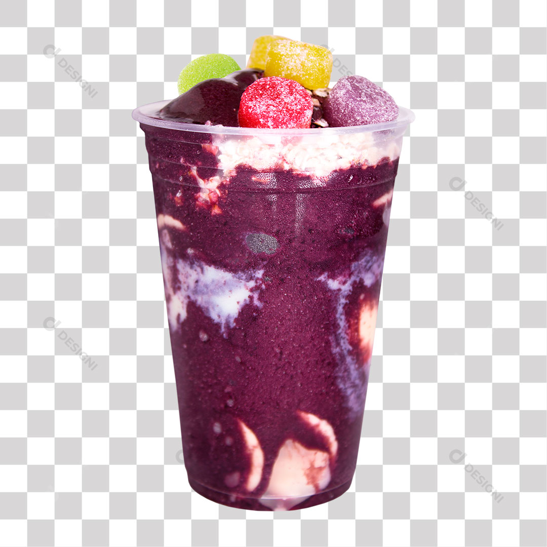 Copo de Açaí com Guloseimas PNG Transparente Sem Fundo