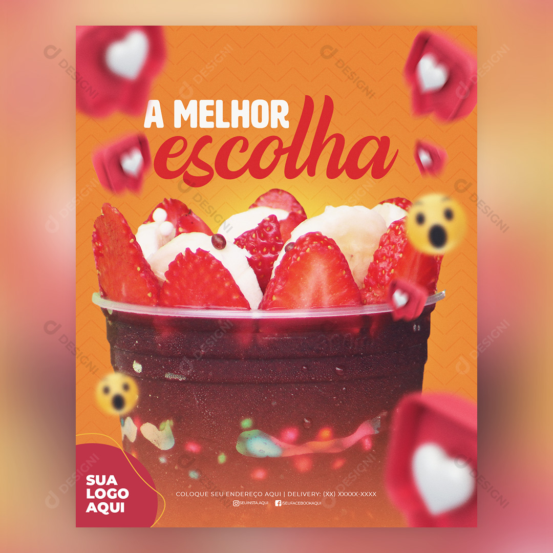 Açaí A Melhor Escolha Social Media PSD Editável