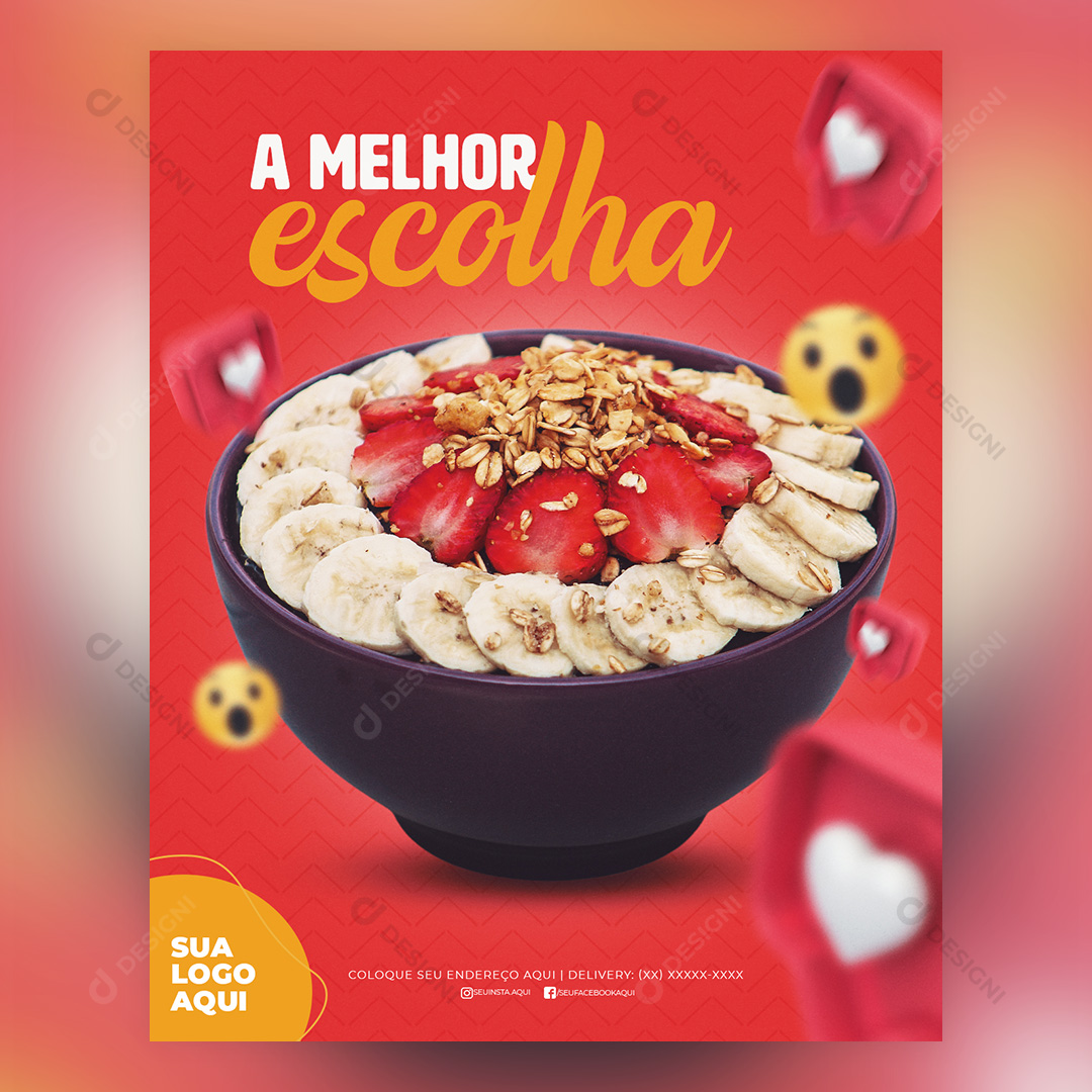 Açaí A Melhor Escolha Social Media PSD Editável