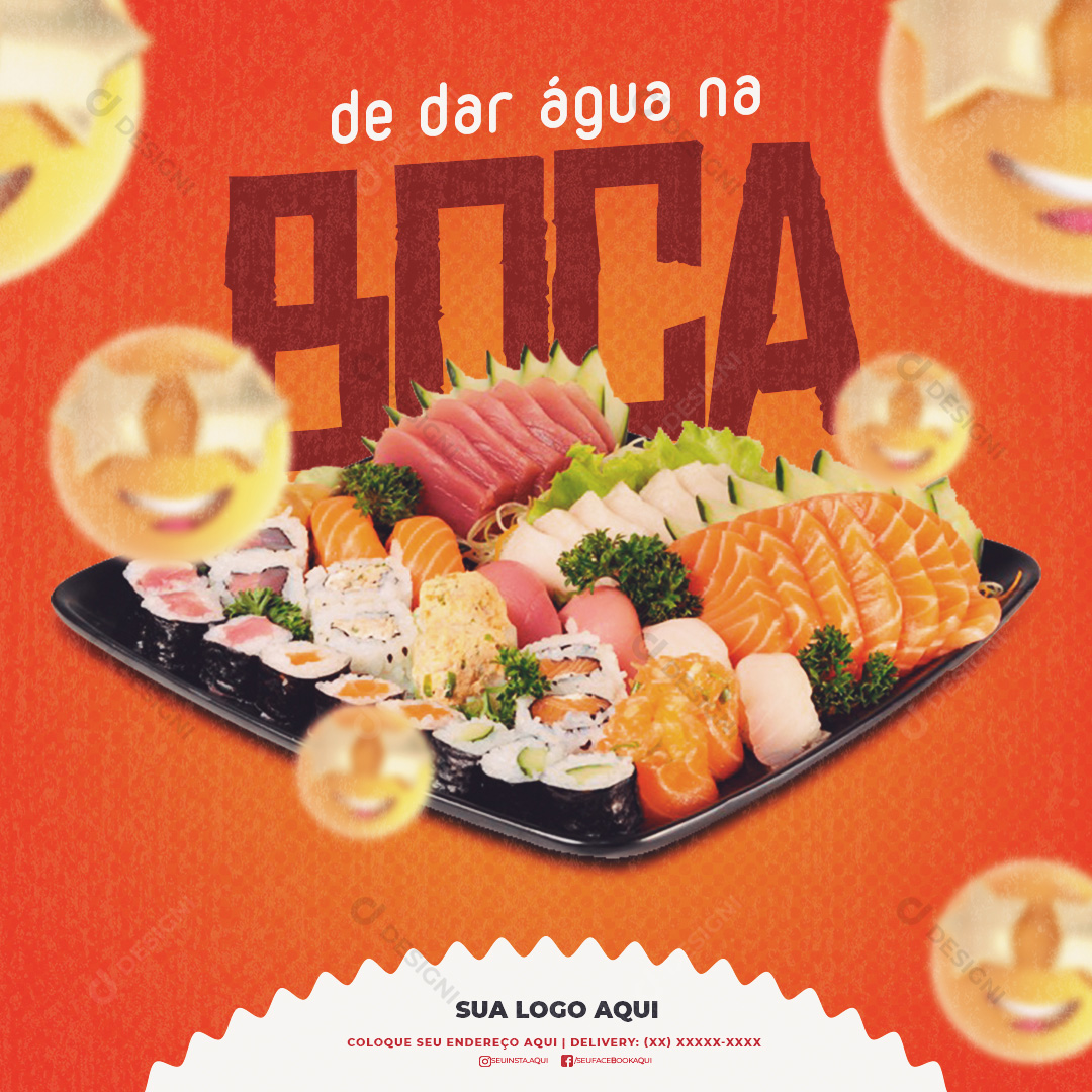 Combo de Sushi Social Media PSD Editável