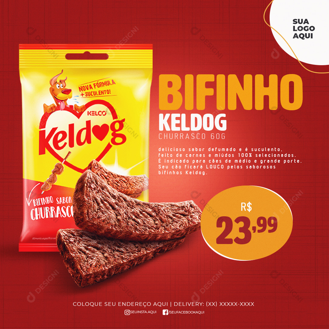 Bifinho Keldog Ração Ccahorro Social Media PSD Editável