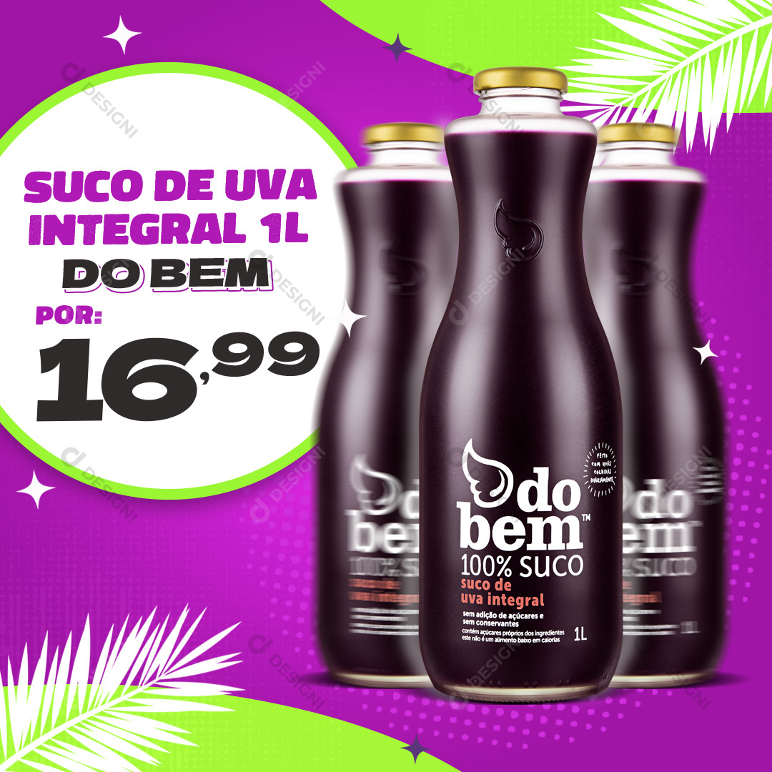 Suco de Uva Integral do Bem Social Media PSD Editável