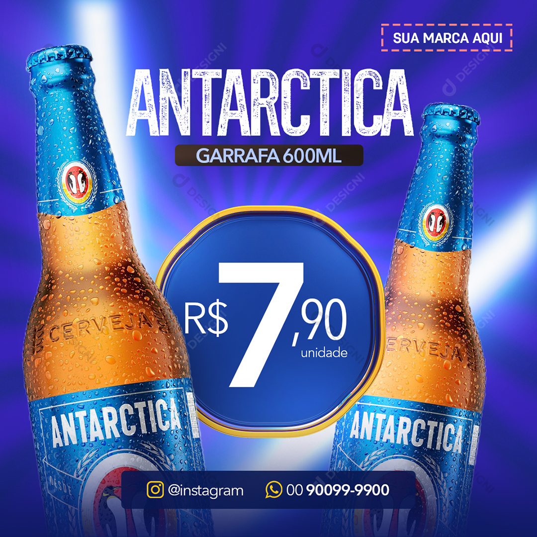 Antarctica Cerveja Social Media PSD Editável Photoshop