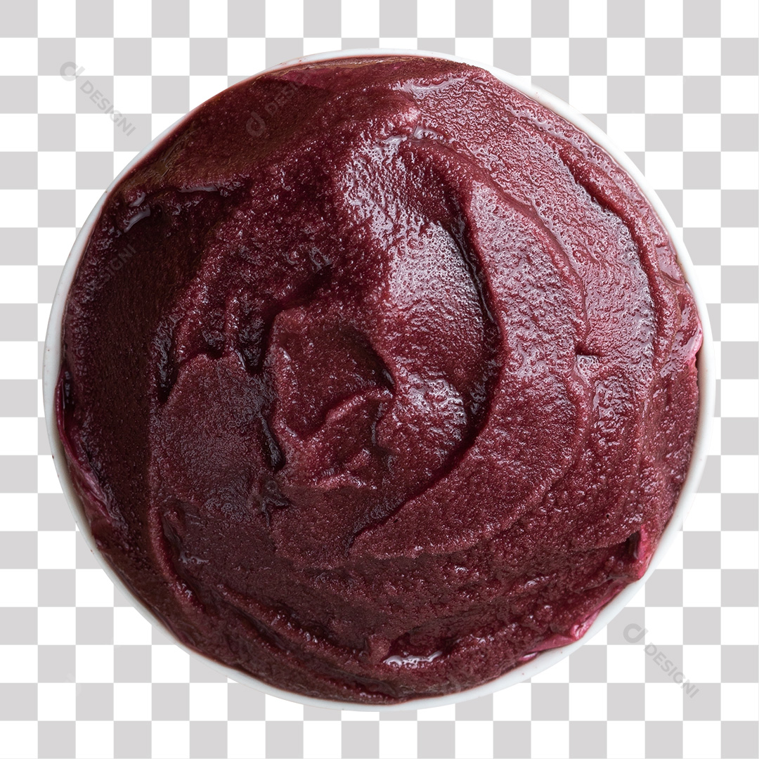 Açaí Na Tigela Puro Visto de cima PNG Sem Fundo Transparente