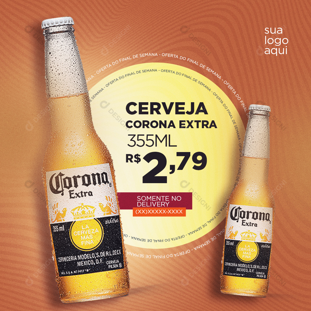 Cerveja Corona Bares Bebidas Social Media PSD Editável