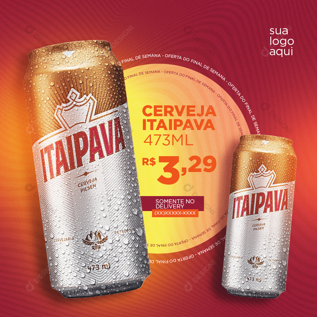 Cerveja Itaipava 473ml Bares Social Media PSD Editável