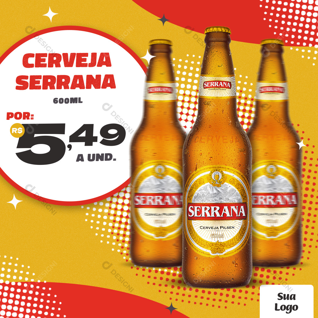 Cerveja Serrana Social Media PSD Editável