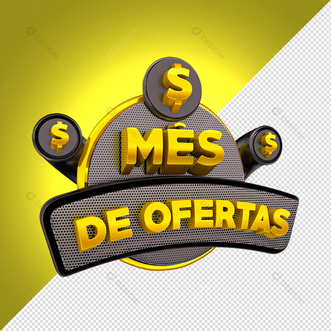 Selo 3D Mês de Ofertas PNG Transparente Sem Fundo