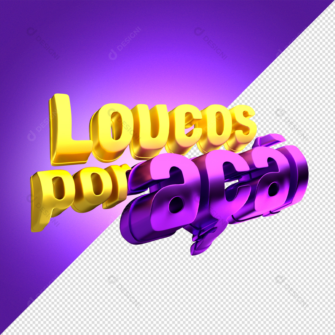 Selo 3D Loucos Por Açaí Para Composição PNG Transparente Sem Fundo