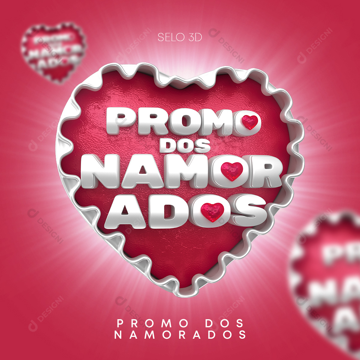 Selo 3D Promo Dia dos Namorados PNG Transparente Sem Fundo