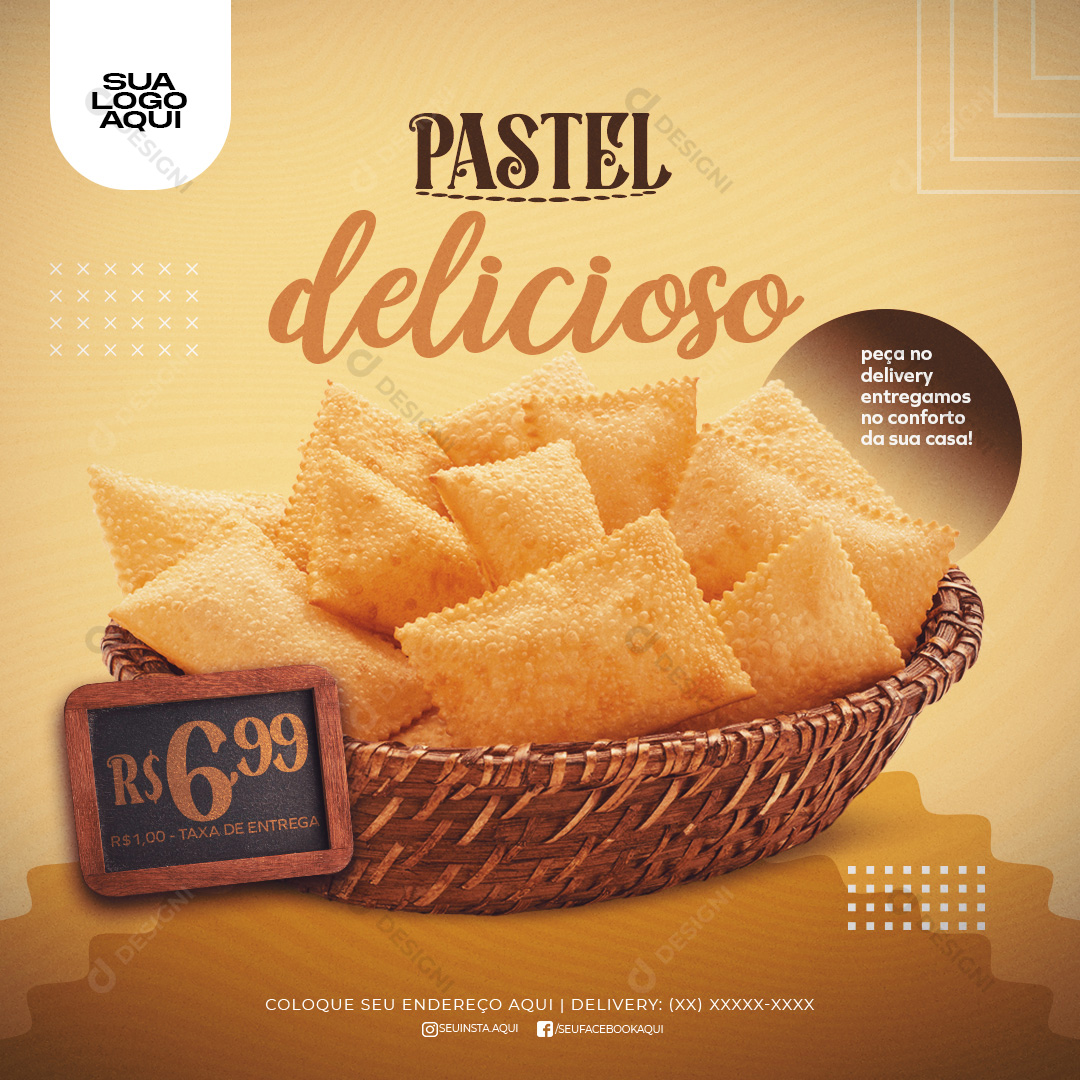 Pastel Delicoso Pastelarias Social Media PSD Editável Salgados