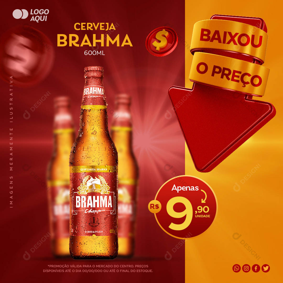 Cerveja Brahma Social Media PSD Editável