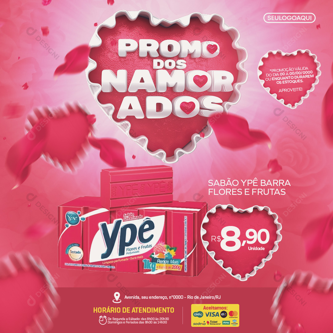 Promo Dos Namorados Sabão Ype Barra Social Media PSD Editável