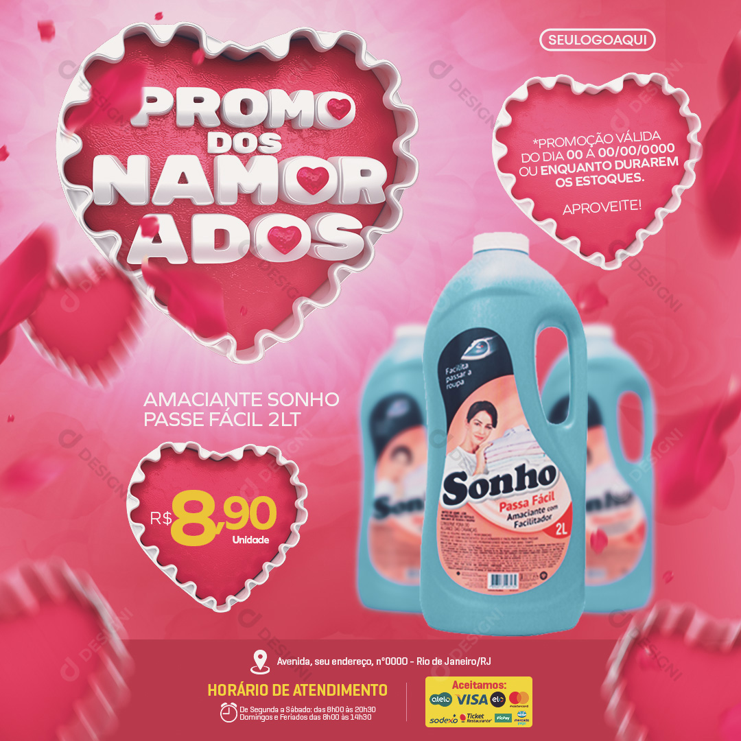 Promo Dos Namorados Amaciante Sonho Social Media PSD Editável