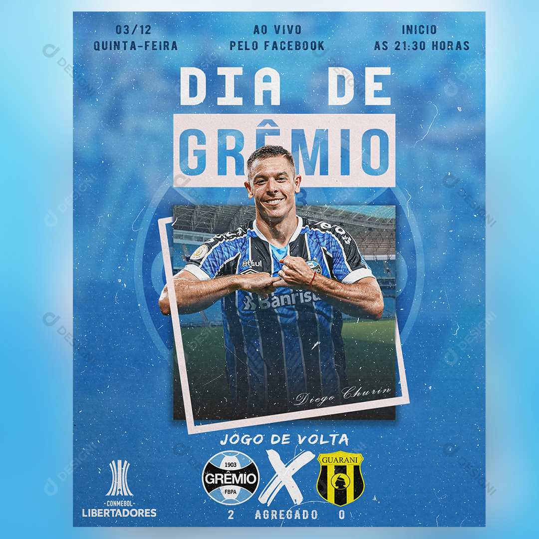 Futebol Grêmio Esporte Social Media PSD Editável