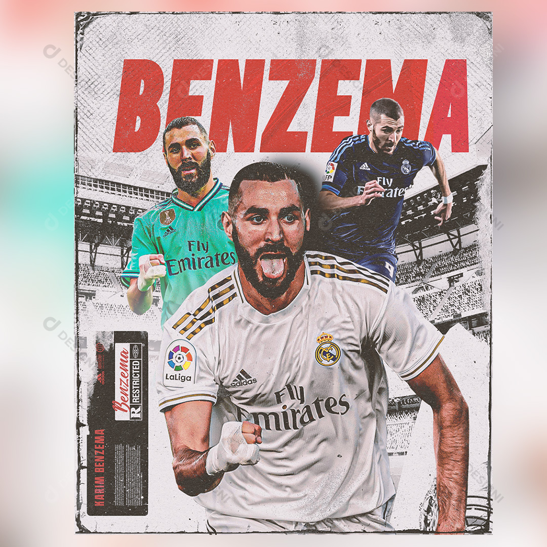 Futebol Jogador Benzema Social Media PSD Editavel