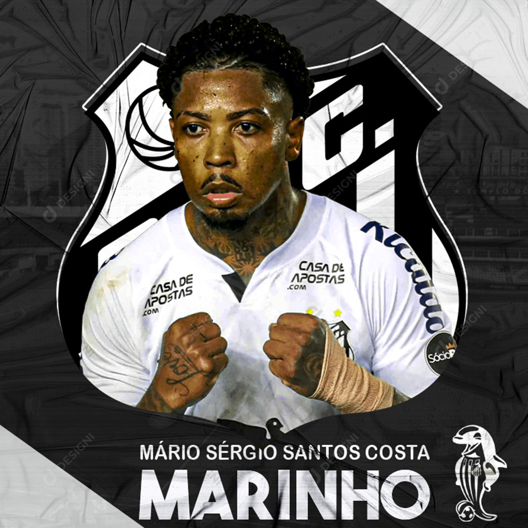 Futebol Jogador Marinho Social Media PSD Editável