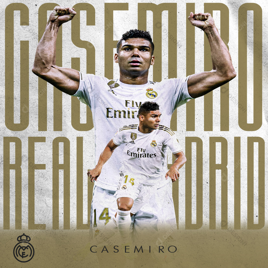 Futebol Jogador Casemiro Real Madrid Social Media PSD Editável