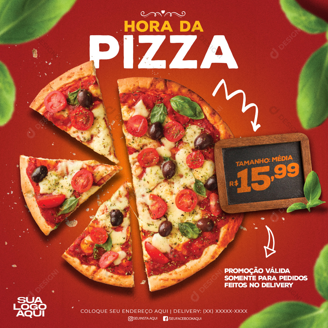 Hora da Pizza Social Media PSD Editável