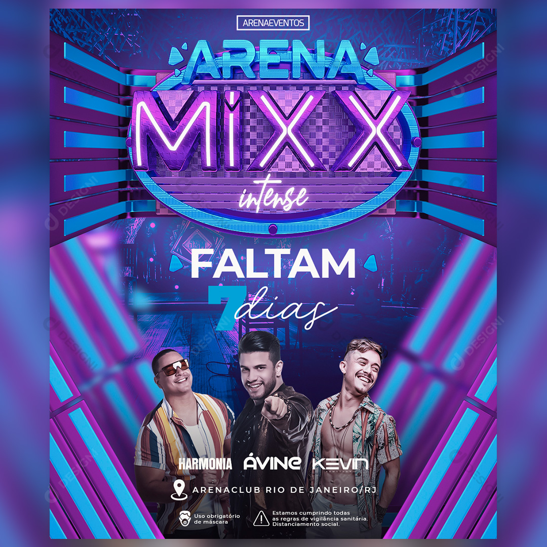 Flyer Arena Mixx Intense Countdown Social Media Editable PSD
