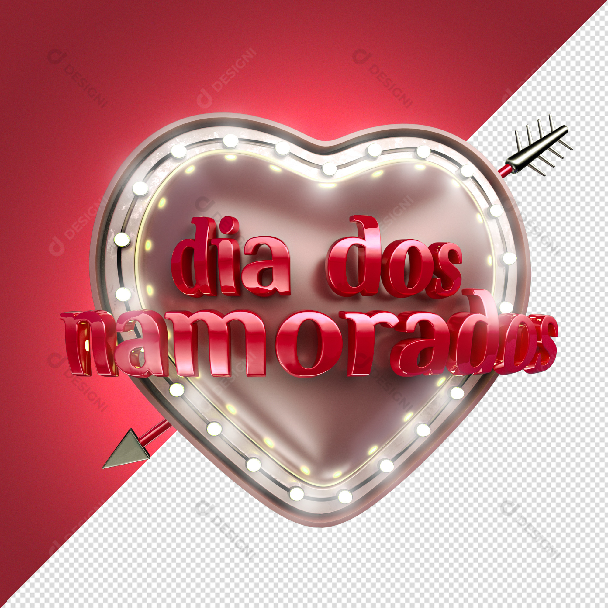 Selo 3D Dia Dos Namorados PSD