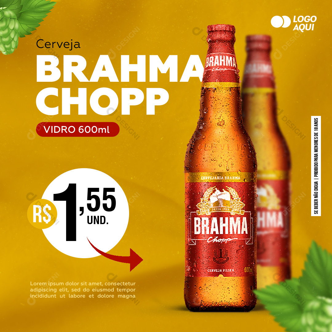Cerveja Brahma Chopp Distribuidora Social Media PSD Editável