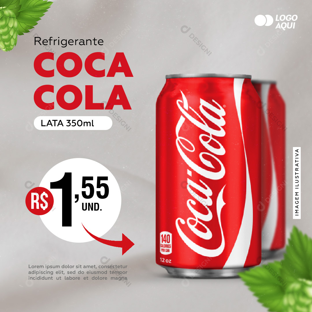 Refrigerante Coca Cola Distribuidora Social Media PSD Editável