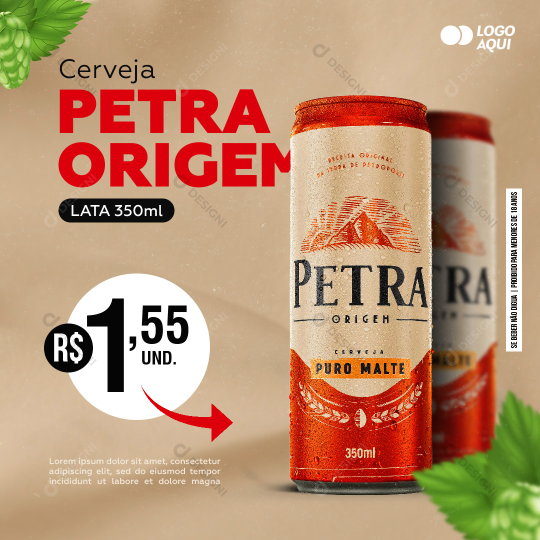 Cerveja Petra Origem Social Media PSD Editável