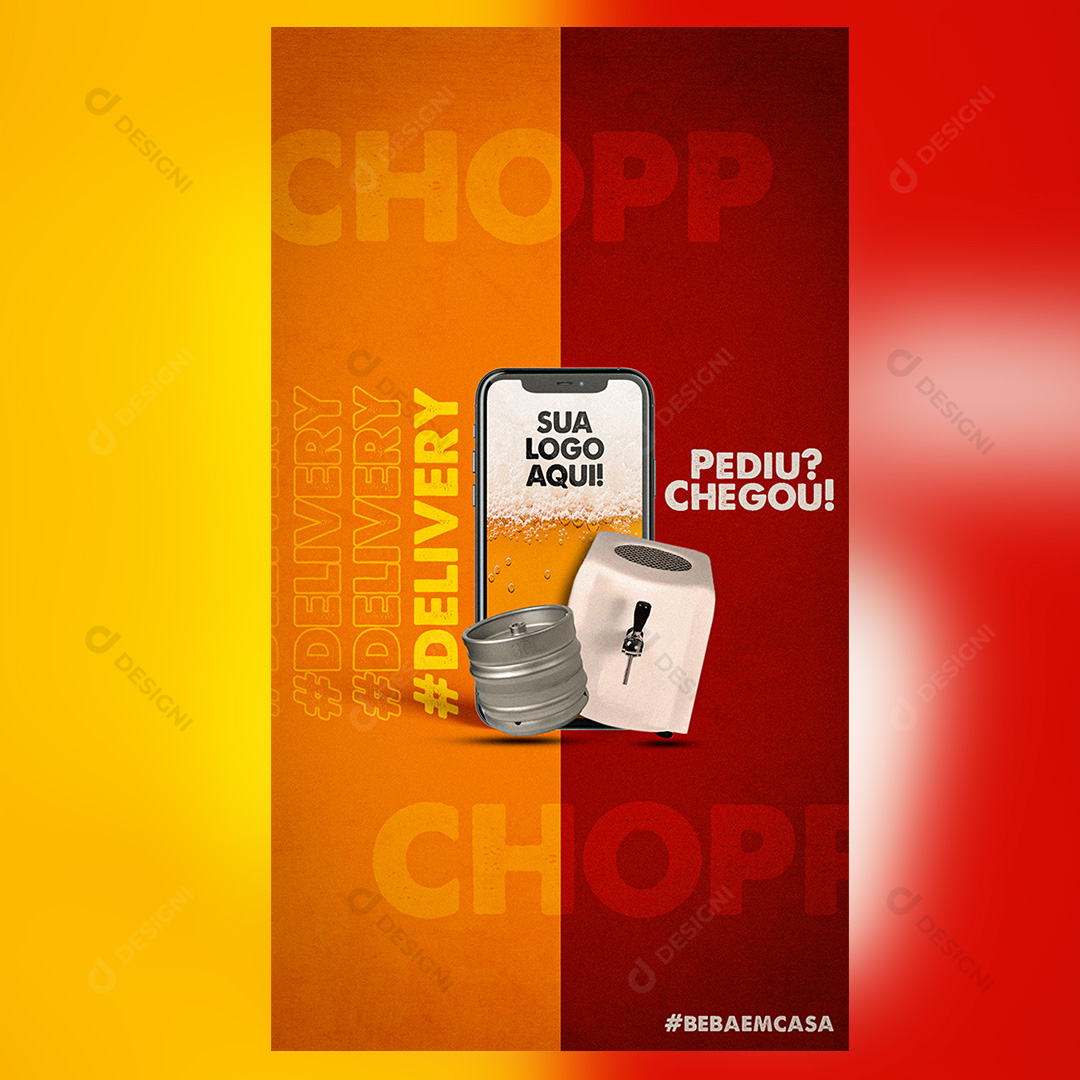 Pediu? Chegou! Chopp Delivery Social Media PSD Editável