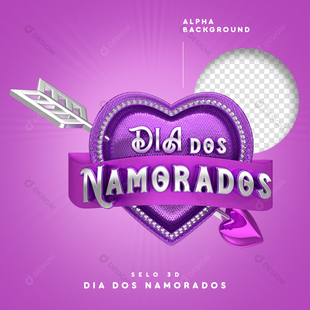Selo 3D Dia Dos Namorados PNG Transparente Sem Fundo