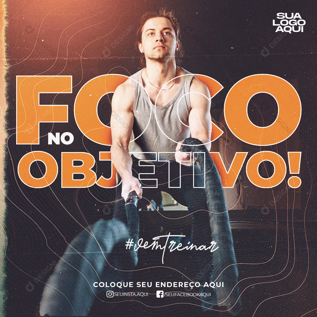 Academia Foco No Objetivo Social Media PSD Editável