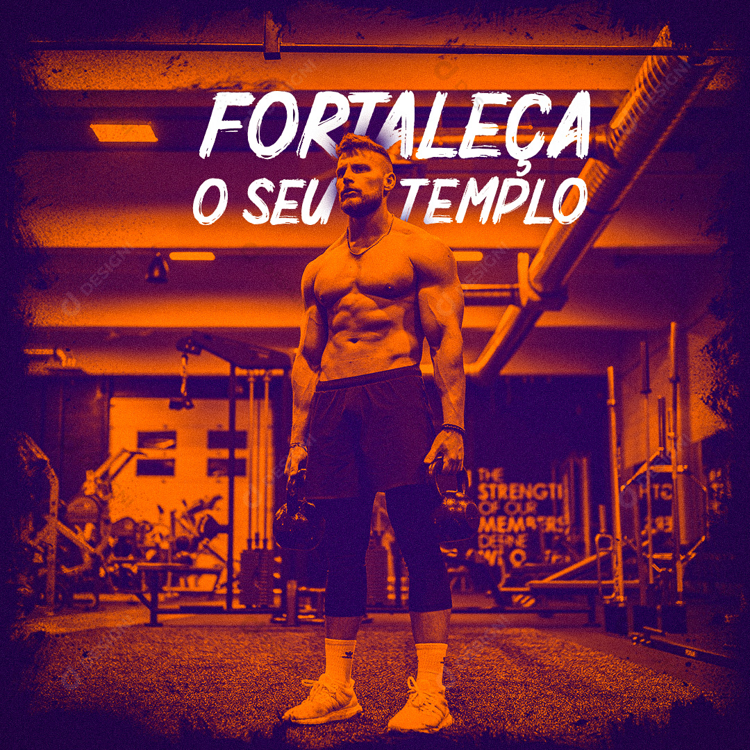 Academia Fitness Fortaleça O Seu Tempo Social Media PSD Editável