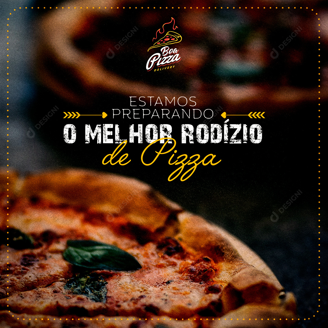 Melhor Rodízio de Pizza Social Media PSD Editável