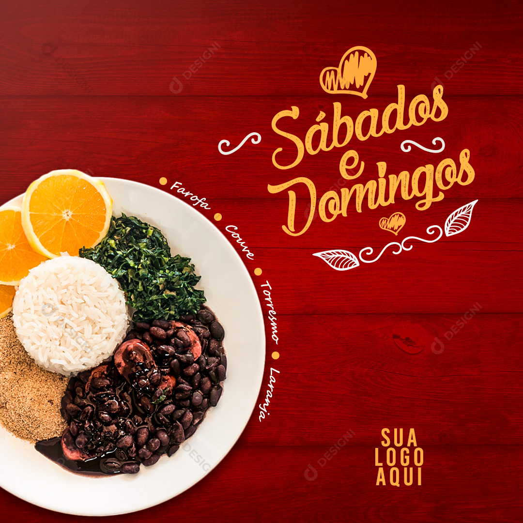 Sábados e Domingos de Feijoada Social Media PSD Editável