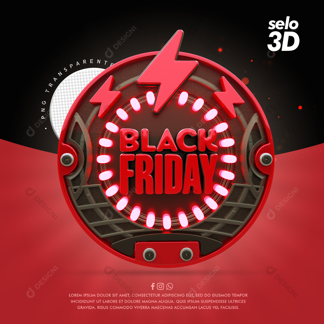 Selo 3D Black Friday PSD + PNG Transparente
