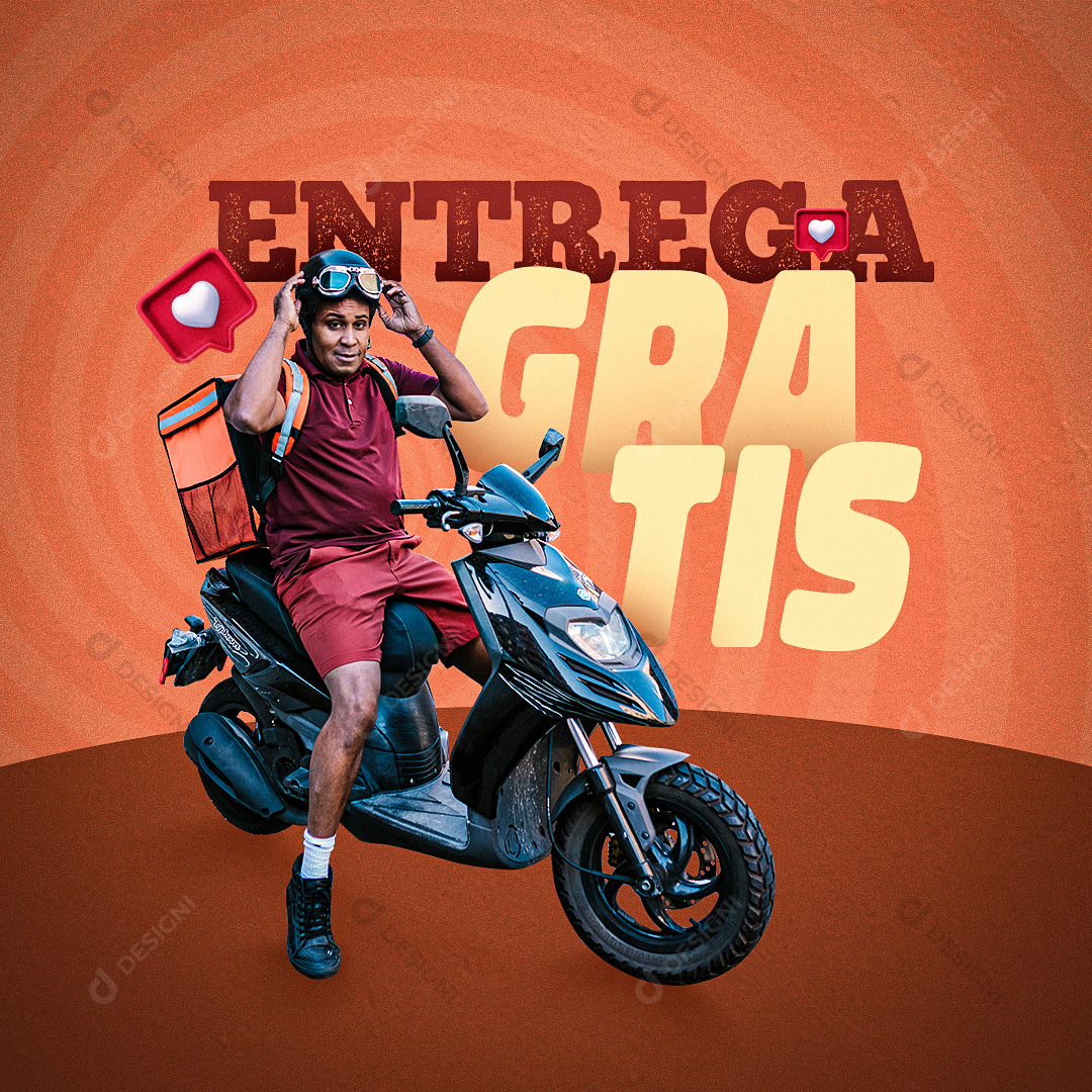 Delivery Entrega Grátis Social Media PSD Editável