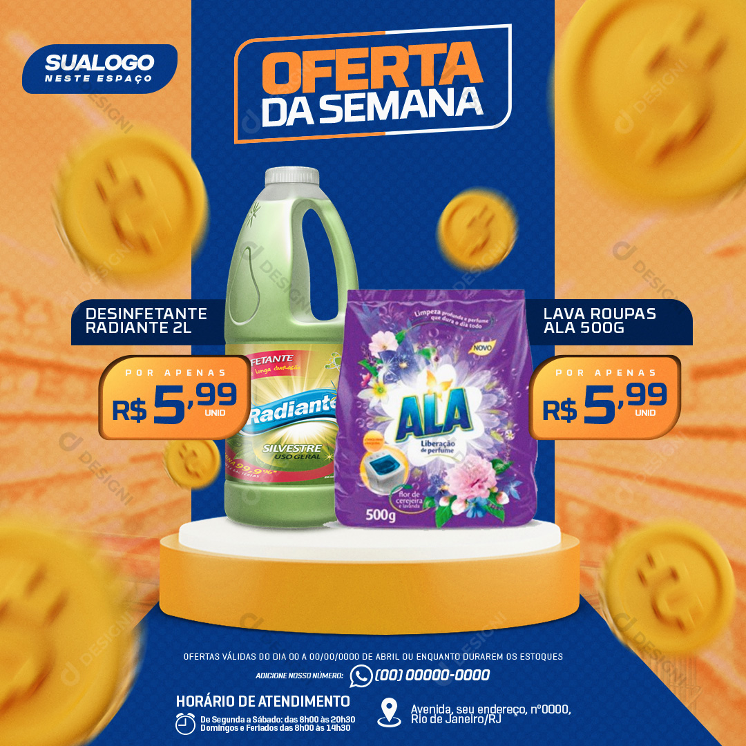 Oferta da Semana Supermercado Social Media PSD Editável