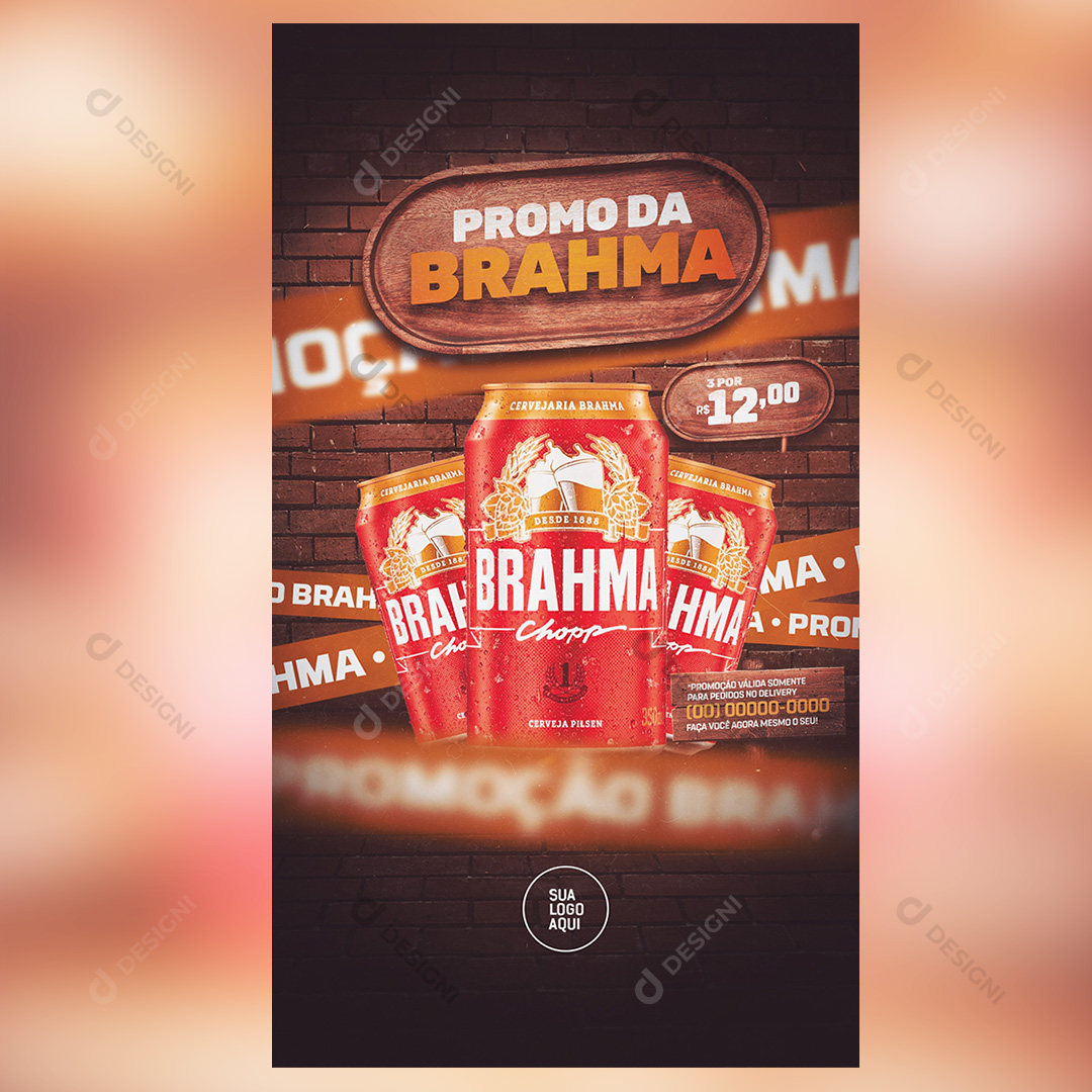 Promo da Brahma Stories Distribuidora Social Media PSD Editável