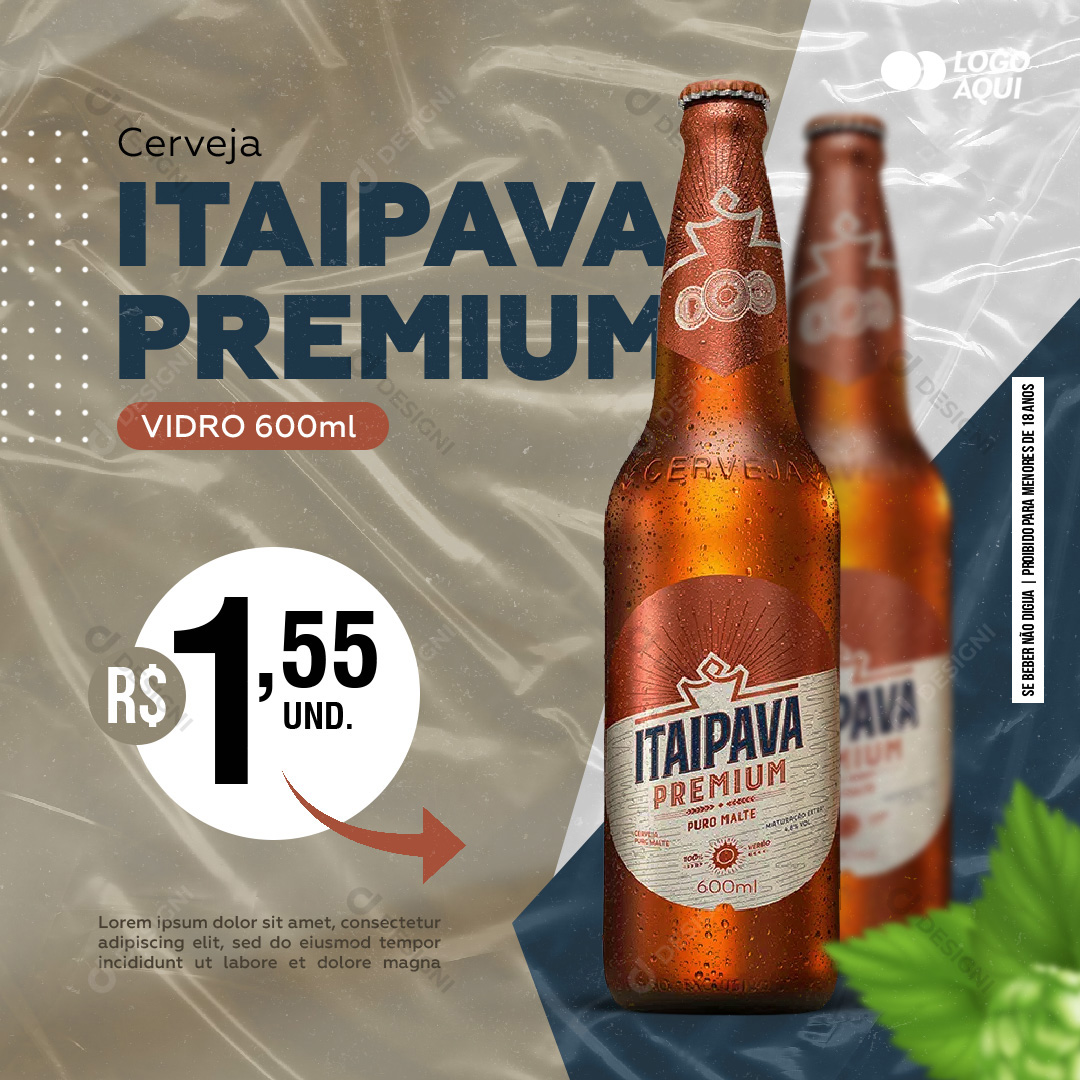 Cerveja Itaipava Premiun Distribuidora Social Media PSD Editável