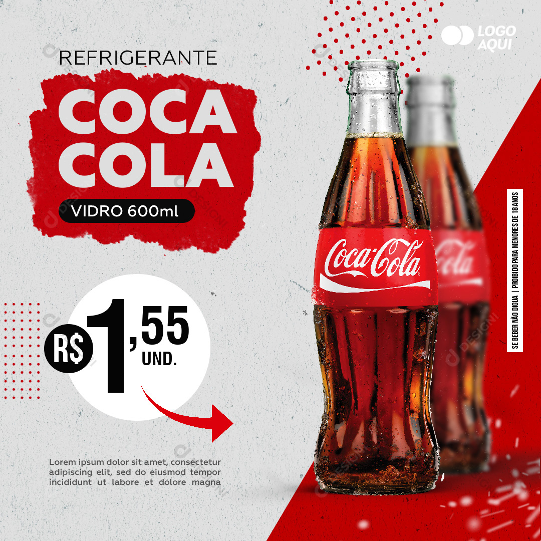 Refrigerante Coca Cola Distribuidora Social Media PSD Editável
