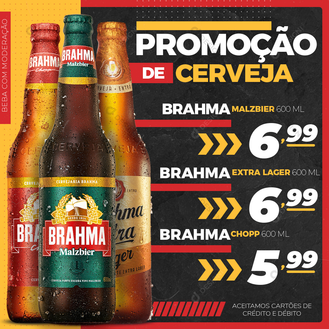 Promoção de Cerveja Brahma Distribuidora Social Media PSD Editável