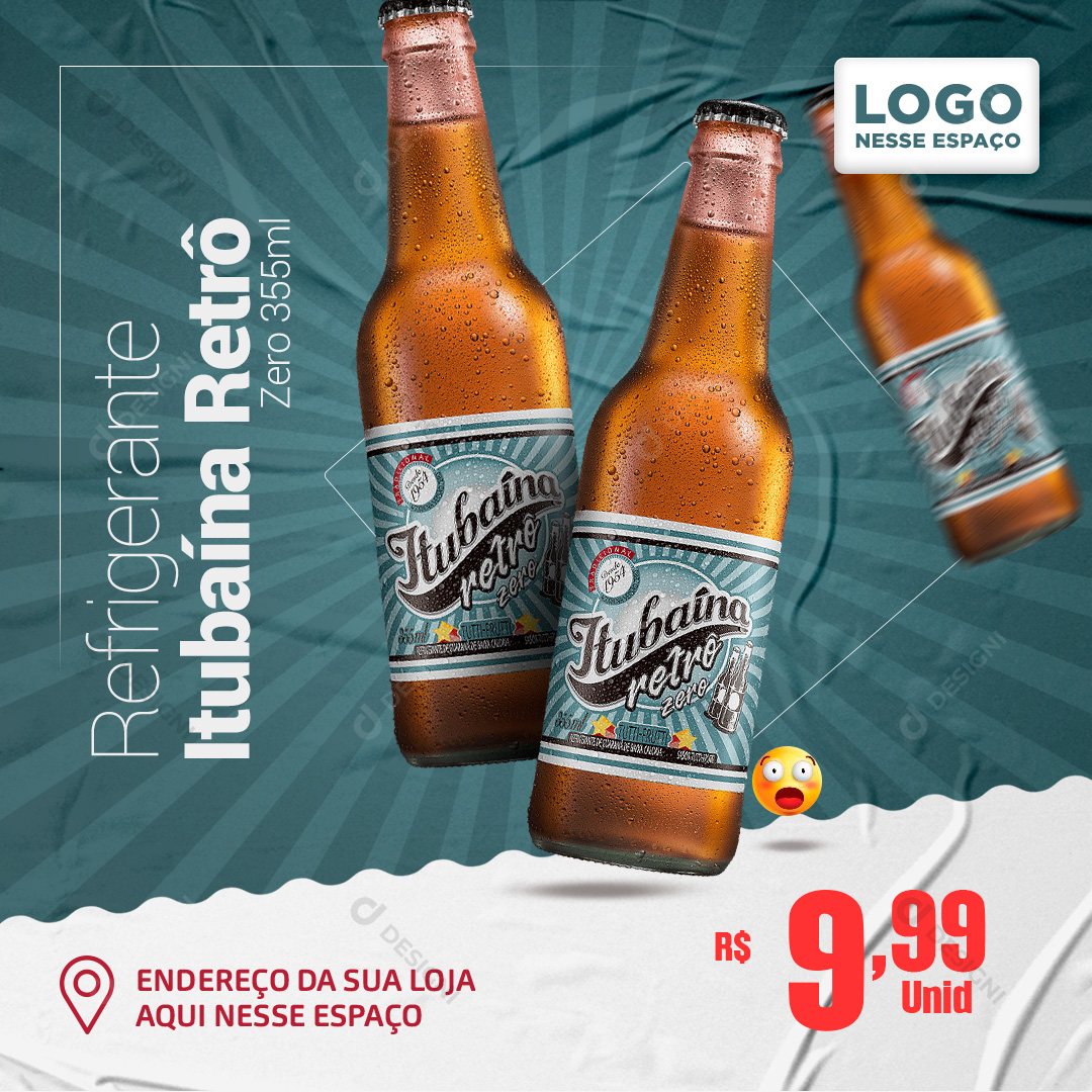 Refrigerante Ituabaína Retro Distribuidora Social Media PSD Editável