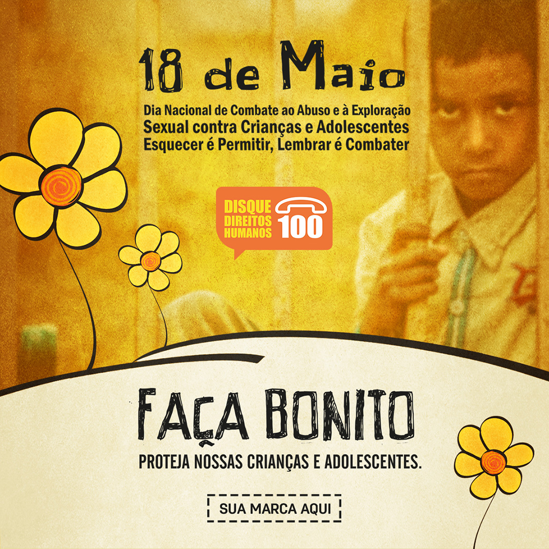 Dia Nacional de Enfrentamento ao Abuso e à Exploração Sexual de Crianças e Adolescentes Social Media PSD Editável