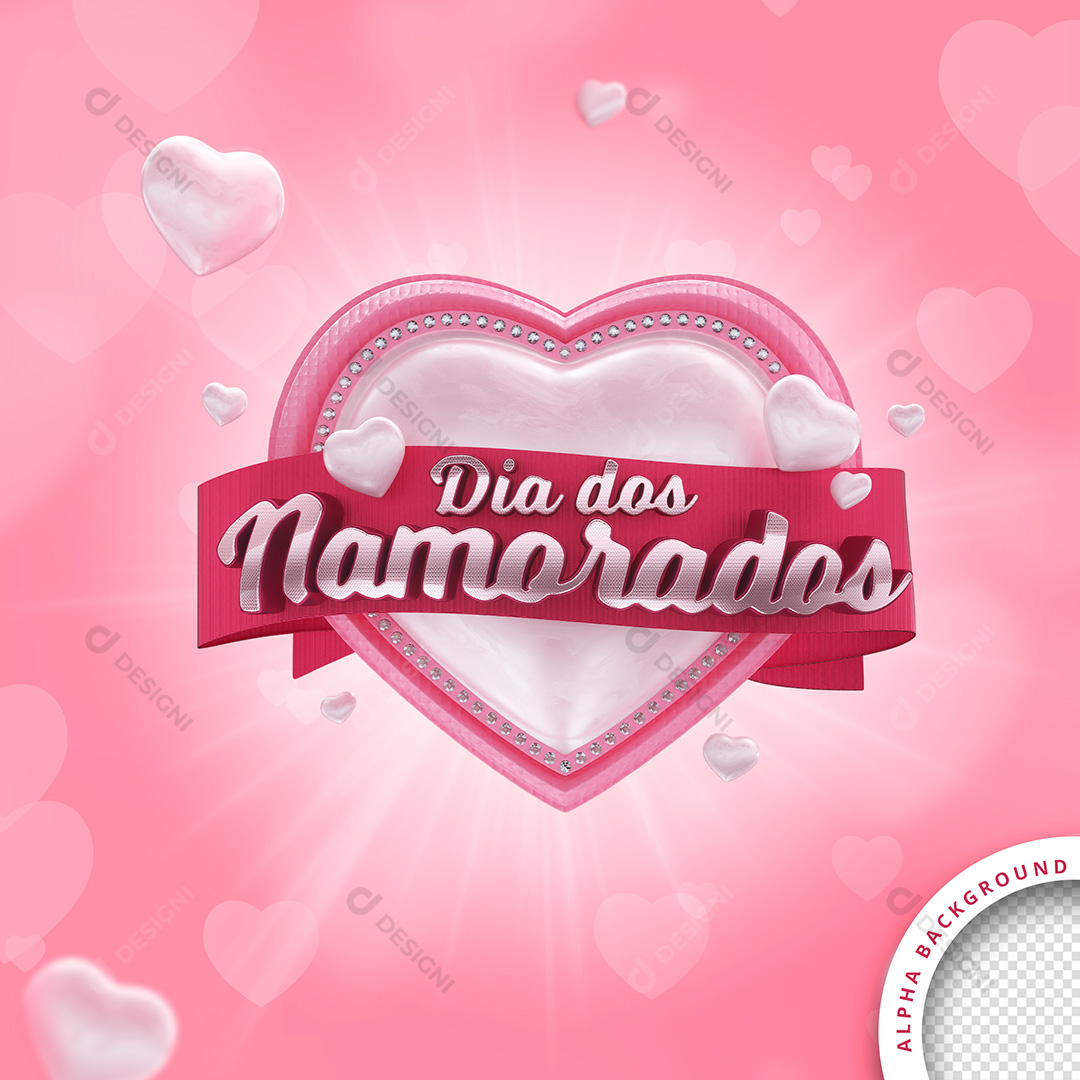 Selo 3D Dia Dos Namorados PNG Transparente Sem Fundo