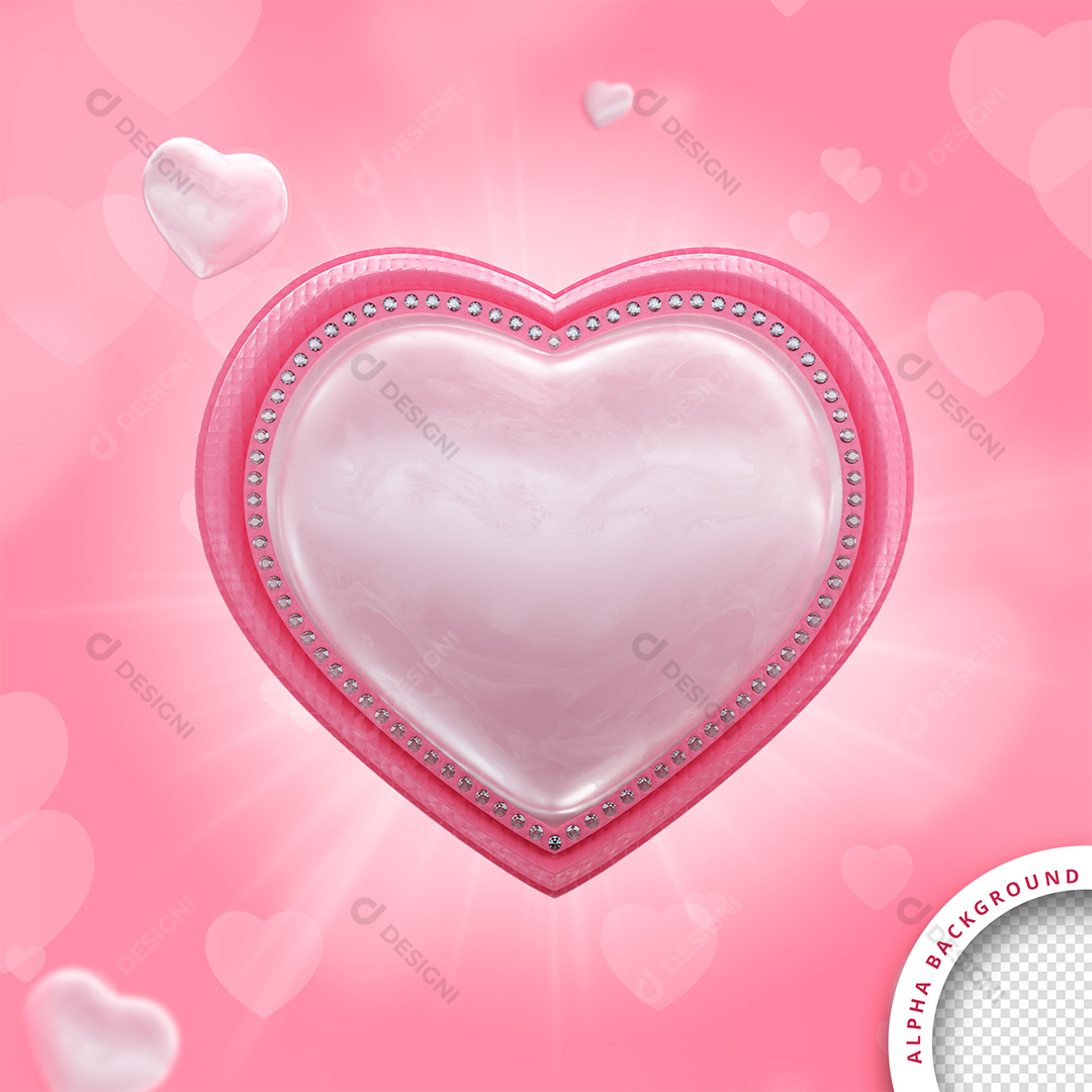 Coração 3D Para Composição PNG Transparente Sem Fundo