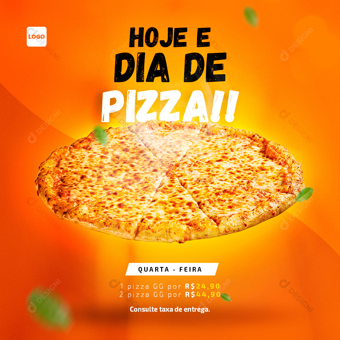 Hoje e Dia de Pizza Pizzaria Social Media PSD Editável