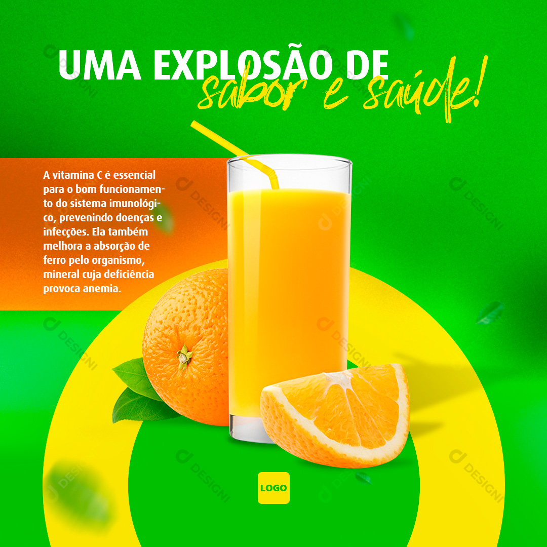 Uma Explosão de Sabor e Saúde Suco Natural Social Media PSD Editável