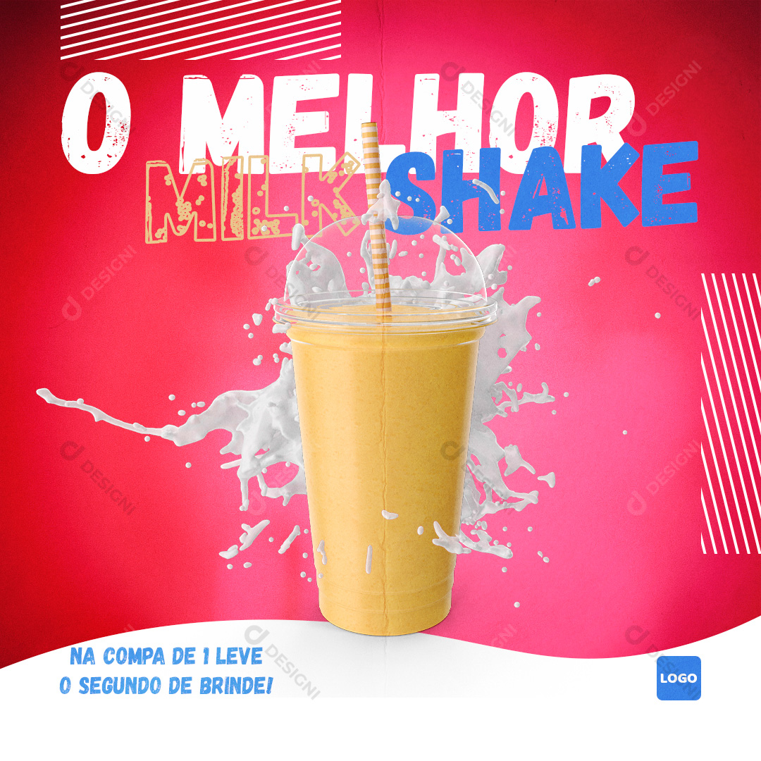 O Melhor  Milk Shake Sorveteria Social Media PSD Editável