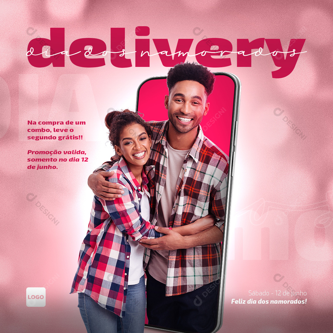 Delivery Dia Dos Namorados Social Media PSD Editável