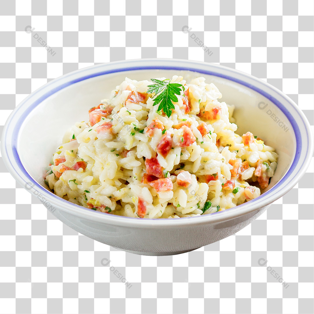 Risoto de Linguiça Blumenau em um Prato Fundo PNG Sem Fundo Transparente